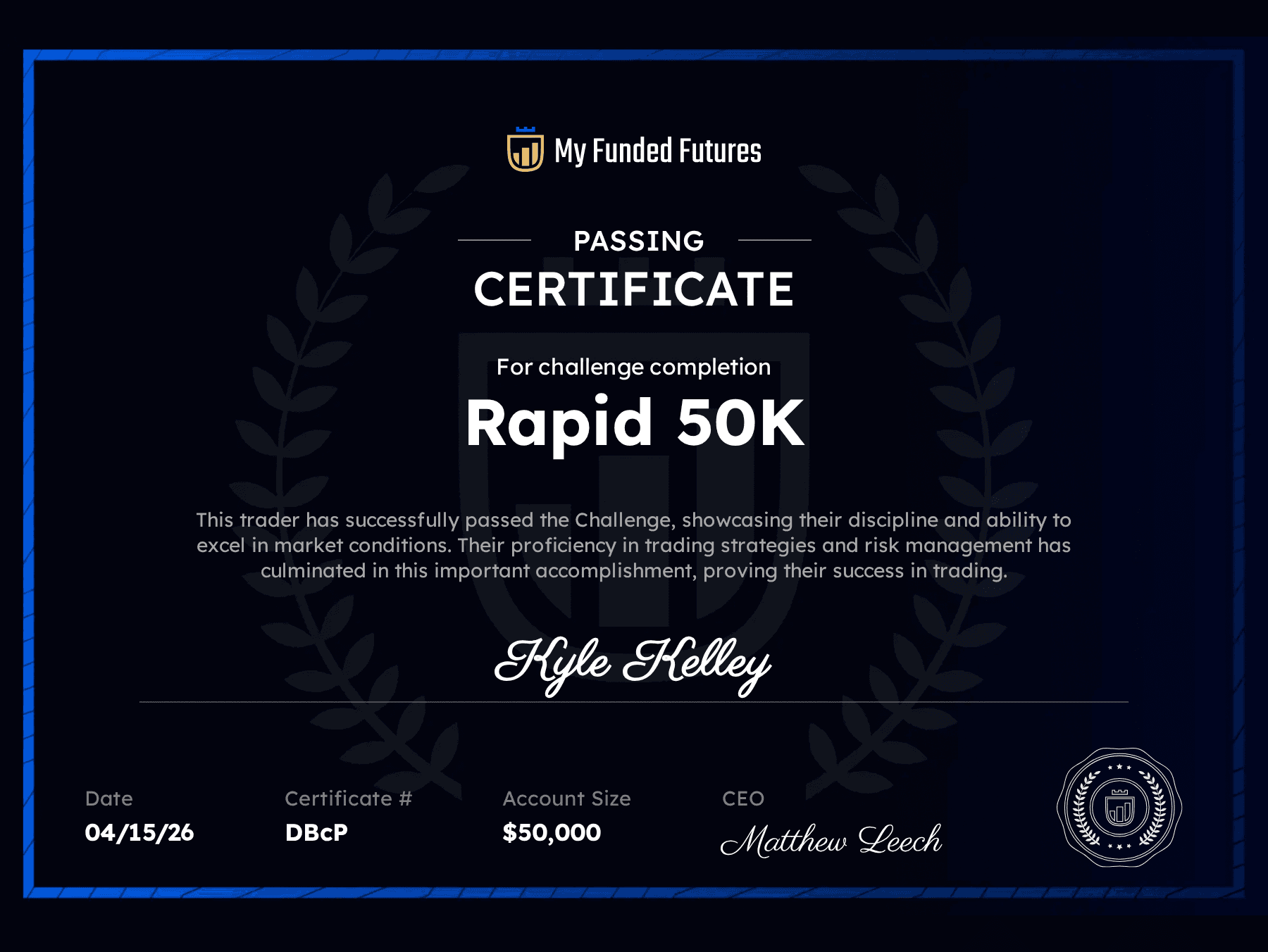 Prop firm certificate