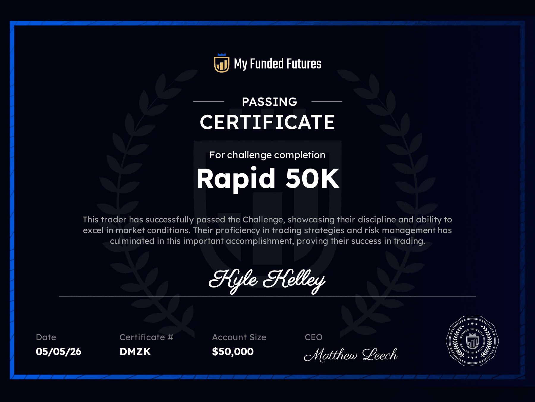 Prop firm certificate
